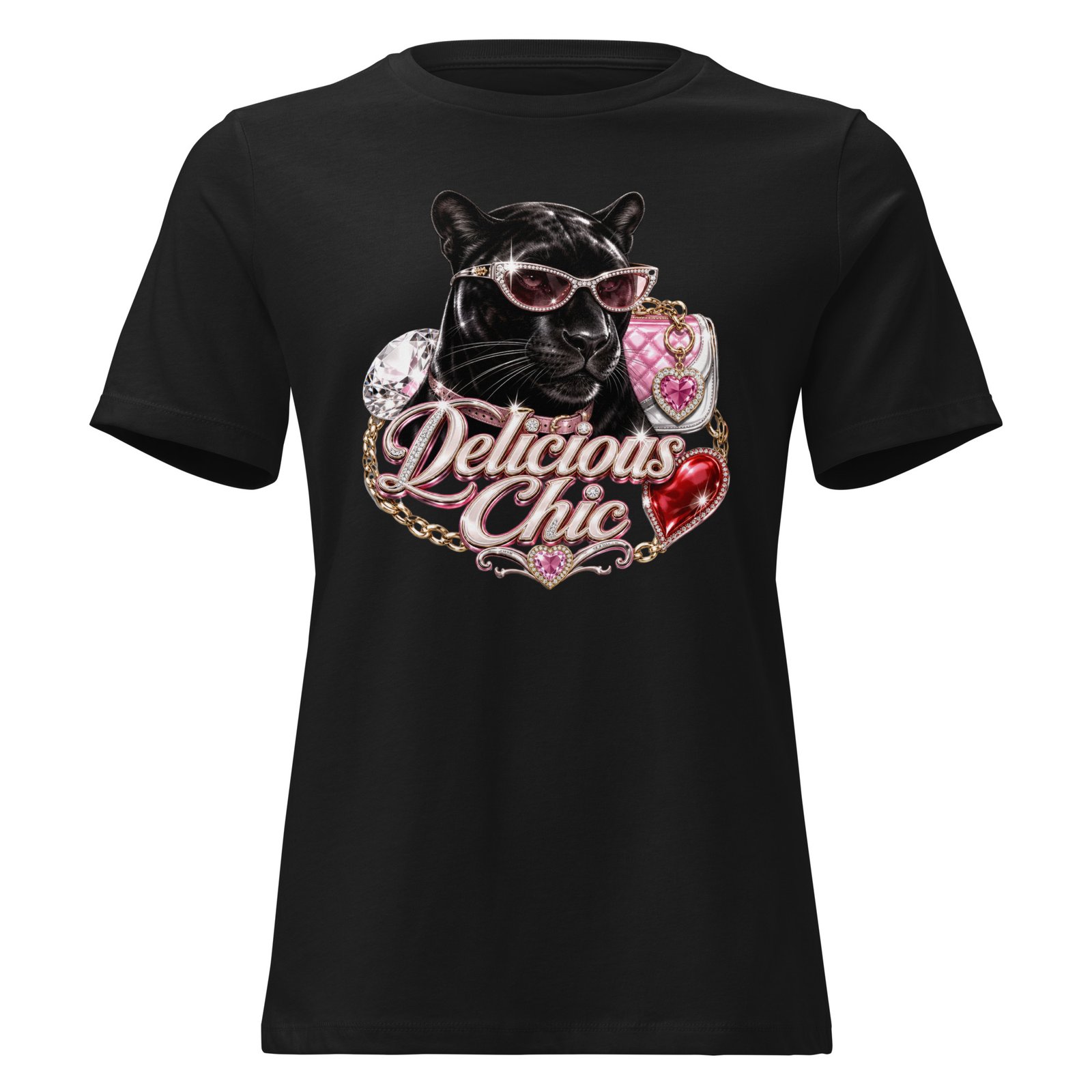 Delicious Chic – Black Panther Luxury Streetwear Graphic T-Shirt - Image 2