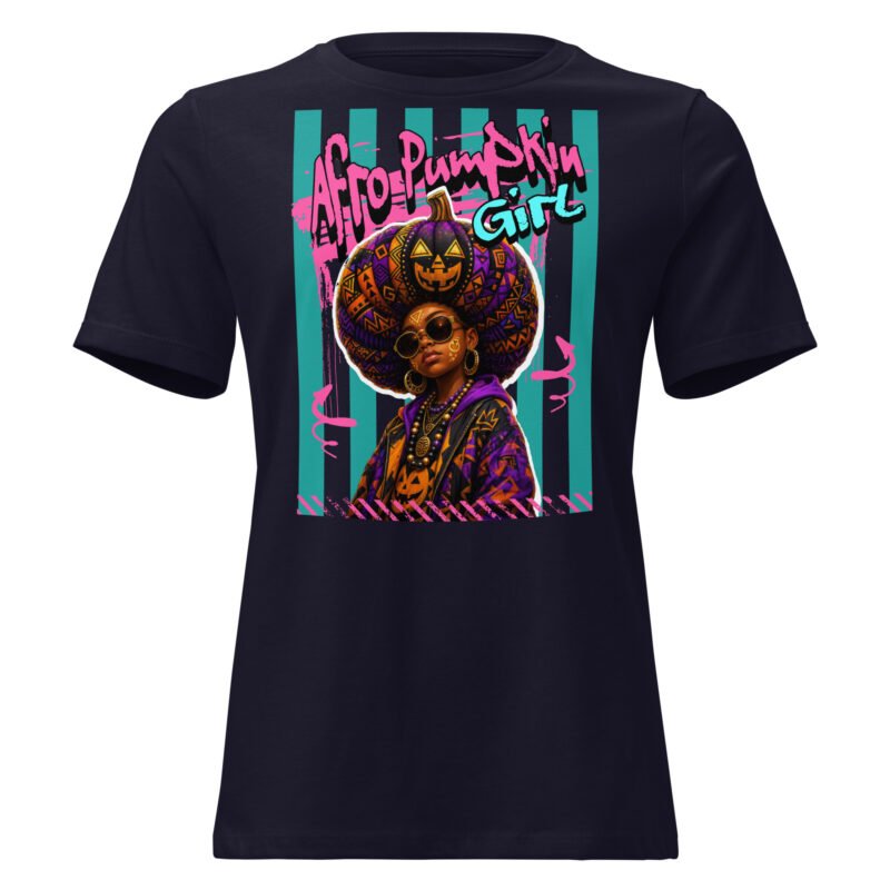 AFRO PUMPKIN GIRL – Afrocentric Halloween Art | Women's Relaxed T-Shirt