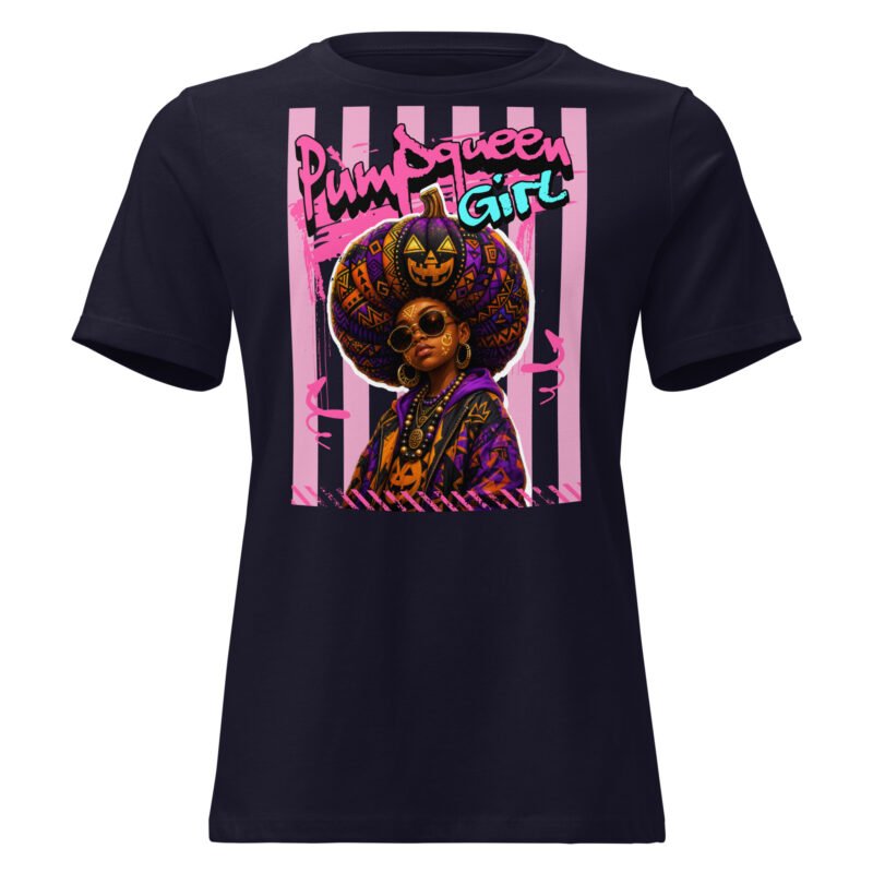 Pumpkin Afro Queen – Afrocentric Halloween Art | Women's Relaxed T-Shirt