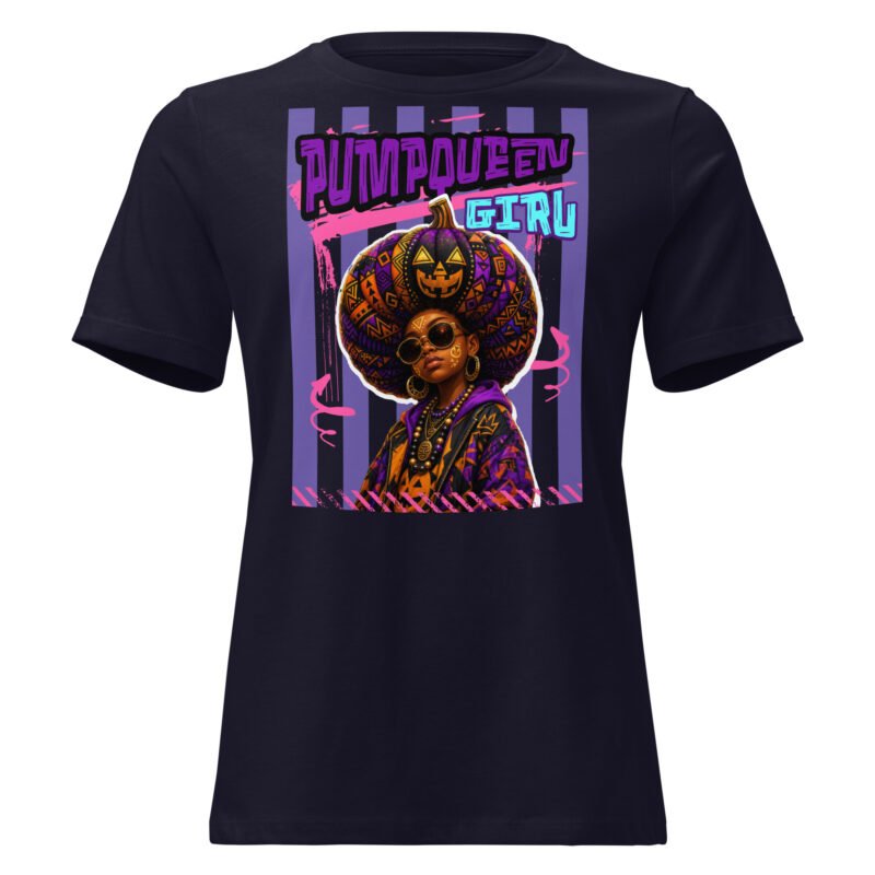 PUMPKIN QUEEN GIRL – Afro Halloween Streetwear | Women's Relaxed T-Shirt